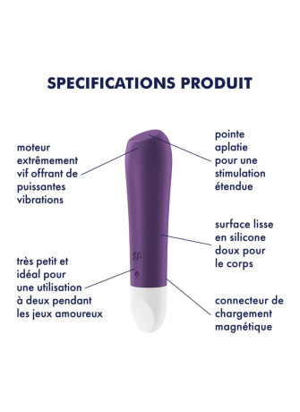 Vibromasseur violet USB Ultra Power Bullet 2 Satisfyer - CC597733